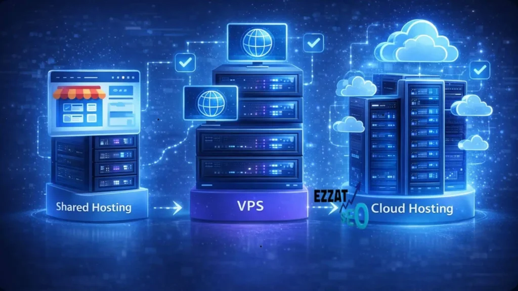 أنواع استضافة المواقع والفرق بينها