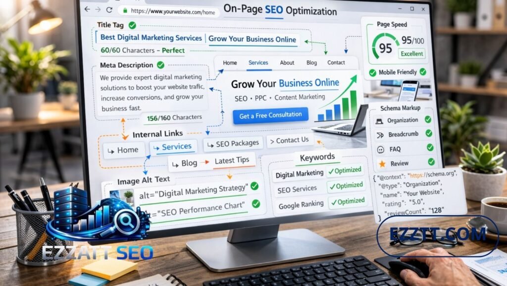 عناصر تحسين السيو الداخلي داخل صفحة موقع